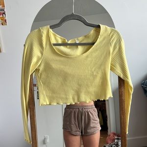 yellow pacsun long sleeve t. size s